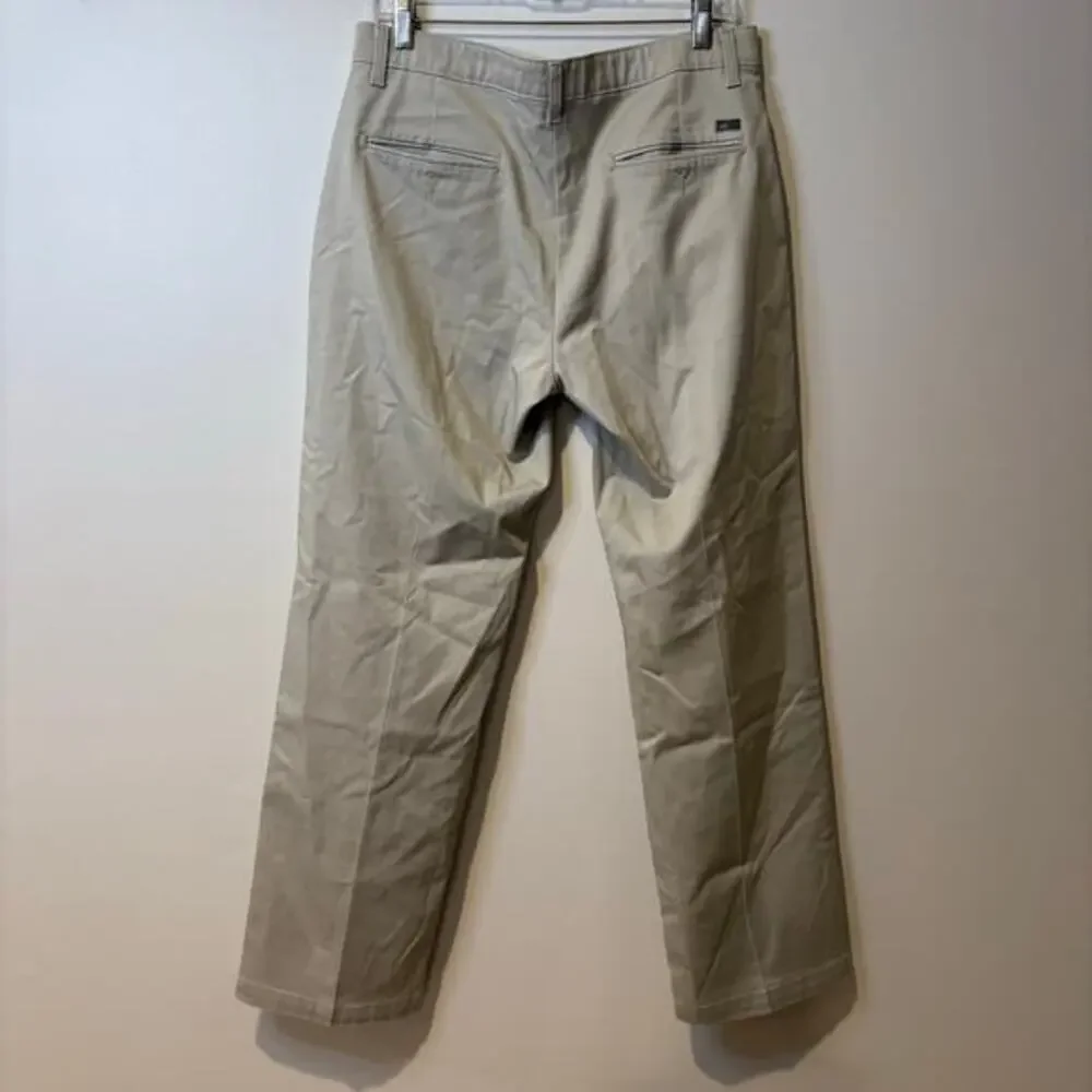 Lee Custom Fit Straight Fit Men's‎ Khaki Pants 33x32 EUC Preppy Classic Basic